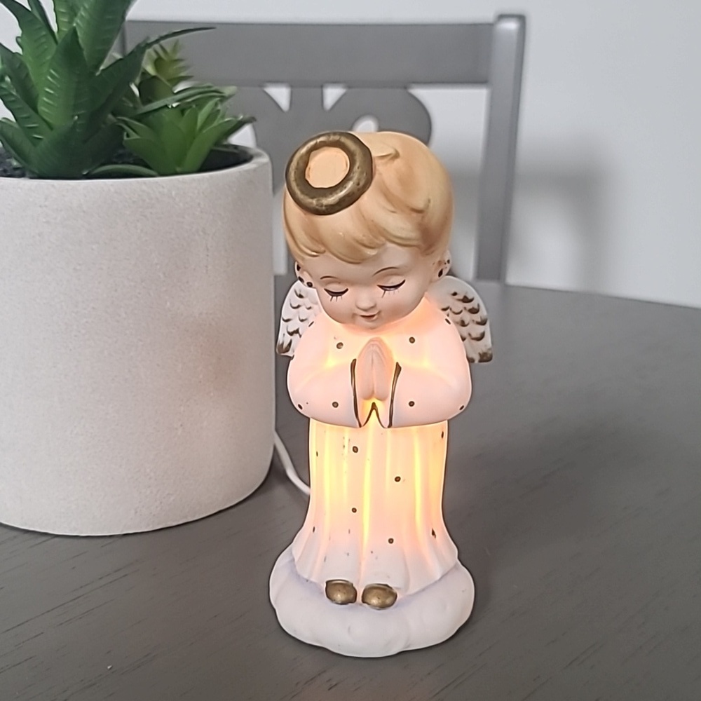Lunds Lites Handcrafted Praying Angel Night Lite